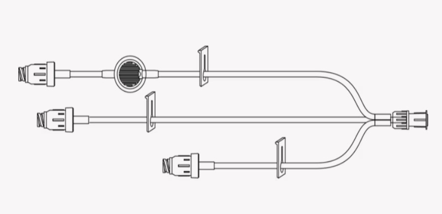 BD, MaxZero Extension Set, 3 Needle-free Connectors, 0.2 Micron Filter, 3 Slide Clamps, Spin Male Luer Lock
