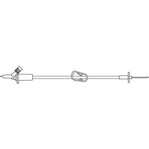 Fluid Transfer Set, Vented Spike, Gripping Flange, Large Bore Tubing, Plastic On/ Off Clamp, 17G Needle, Used For Direct Transfer of Fluids Between Large Volume Parenteral, 23"L, 50/cs (Rx)