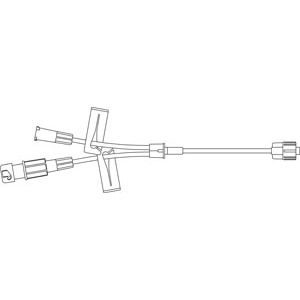 Y-Type Microbore Extension Set, Attached SAFELINE Injection Site, Female Adapter, 2 Removable Slide Clamps, Male Luer Lock, 0.52mL Priming Volume, 6"L, DEHP & Latex Free (LF), 100/cs (Rx)
