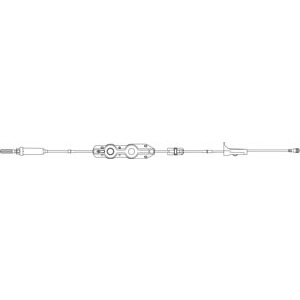 Pump Universal Spike Nitroglycerin Set, Universal Spike, Free-Flow Protector Clip, Roller Clamp, SPIN-LOCK Connector, Latex Free (LF), 27mL Priming Volume, 135"L, 60 Drops/mL, 24/cs (Rx)