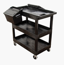 Luxor 32" x 18" Tub Cart, 3-Shelf w/Outrigger Utility Cart Bins