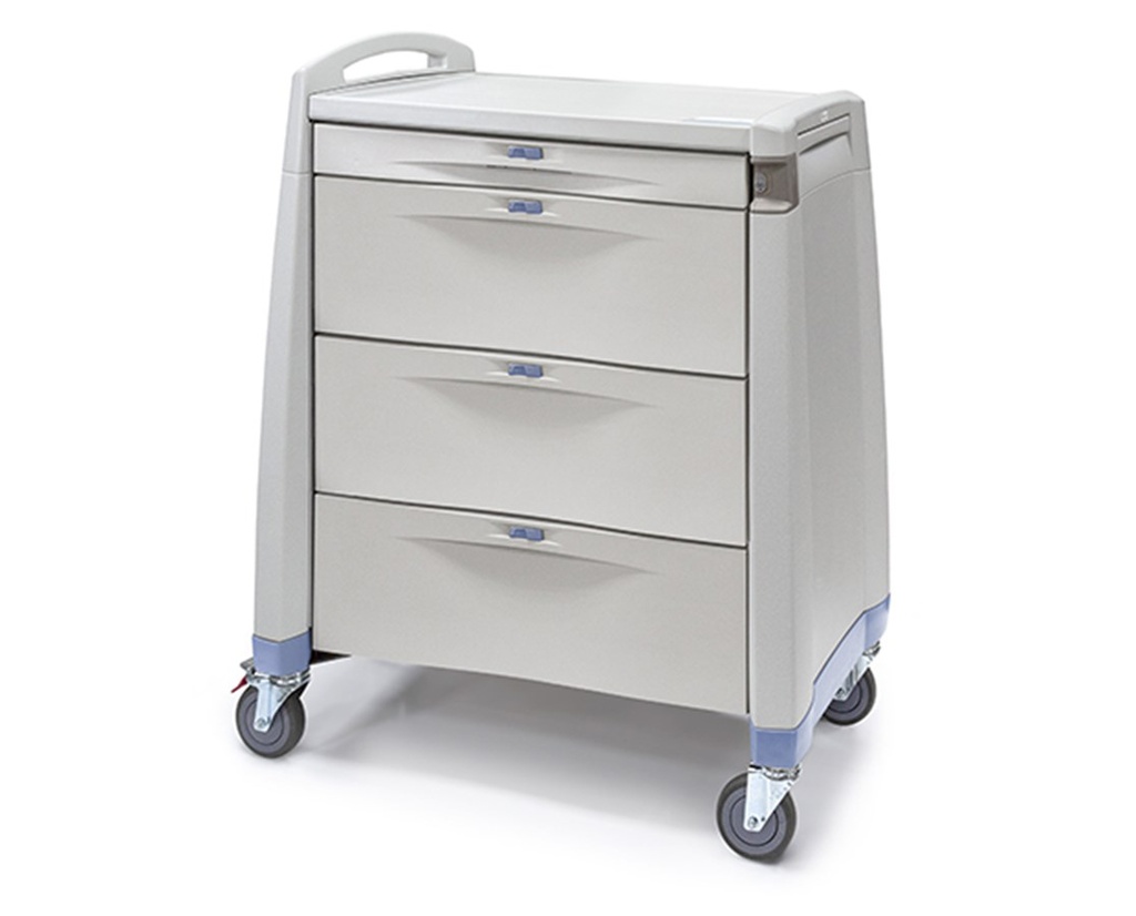 Capsa Avalo PCL Punch Card Medication Cart with Keyless Lock and White