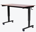 Luxor 60" High Speed Crank Adjustable Stand Up Desk, Walnut/Black