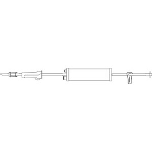 Add-On Admin Set, No Automatic Shutoff, Non-Vented Spike, Roller Clamp, 150mL Burette Chamber, Slide Clamp, Spike Adapter, Latex Free (LF), 3mL Priming Volume, 20"L, 20/cs (Rx)