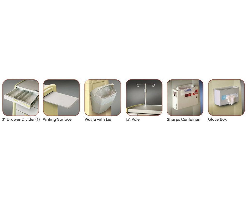 Capsa Avalo Medical Accessory Pack 2 for Procedure/Treatment Medical Cart