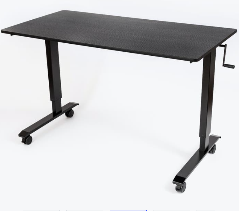 Luxor 60" High Speed Crank Adjustable Stand Up Desk, Black