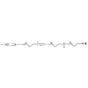 Admin Set, Check Valve, Injection Sites 6", 28" & 90" Above Distal End, Slide Clamp, SPIN-LOCK Connector, 20mL Priming Volume, 115"L, 15 Drops/mL, Latex Free (LF), 50/cs (Rx)
