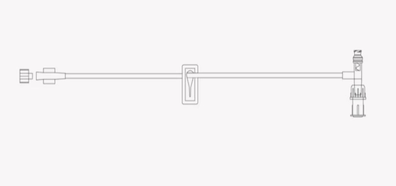 BD, SmartSite Extension Set, Slide Clamp, T-Connector Spin Male Luer Lock.