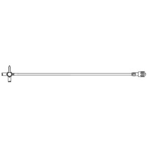 Extension Set, High-Flow, 4-Way, 2 Female Luer Lock Ports, 33" Extension Tubing, SPIN-LOCK® Adapter, Port Covers, 5.9mL Priming Volume, DEHP & Latex Free (LF), 50/cs (Rx)