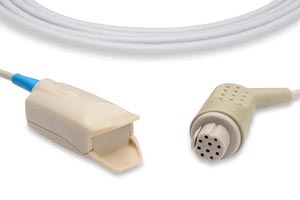 Direct-Connect SpO2 Sensor, Adult Clip, Compatible w/ Datex Ohmeda Compatible OEM: OXY-F4-N, TS-F4-N, SAF-F4, PR-A520-1005, TCPF-2014-0322, TP2422, NFDX200, B505-1005