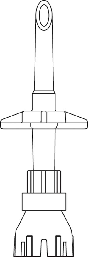 Non-Vented Dispensing Pin, SAFSITE Valve, Automatic 2-Way Valve For Aspiration or Injection of Medication From Inverted Bags or Semi-Rigid Plastic Containers, 50/cs