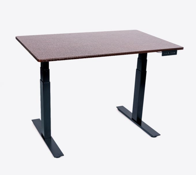 Luxor 48” 3-Stage Dual Motor Electric Stand Up Desk, Walnut/Black