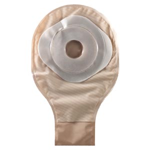 One-Piece Drainable Pouch with Pre-cut Stomahesive Skin Barrier, Tape Collar, 10" Pouch with 1-Sided Comfort Panel, Tail Clip, Opaque, 1 1/4" Stoma Opening, 10/bx 