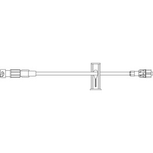 Extension Set, SAFELINE Injection Site, Smallbore Kink-Resistant Tubing, Slide Clamp, SPIN-LOCK Connector, 0.63mL Priming Volume, 7"L, Latex Free (LF), 50/cs (Rx)