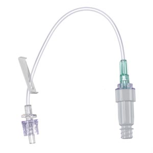 Standard Bore Extension Set, Bonded ULTRASITE Valve, Non-Removable Slide Clamp, SPIN-LOCK Connector, DEHP & Latex Free (LF), 0.7mL Priming Volume, 8"L, 50/cs (Rx)