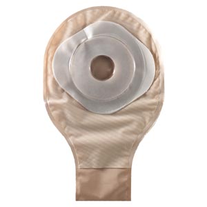 One-Piece Drainable Pouch with Pre-cut Stomahesive Skin Barrier, Tape Collar, 10" Pouch with 1-Sided Comfort Panel, Tail Clip, Opaque, 1 3/4" Stoma Opening, 10/bx