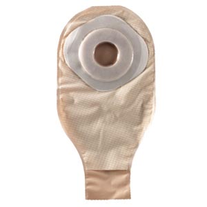 One-Piece Drainable Pouch with Precut Stomahesive Skin Barrier, Tape Collar, 12" Pouch with 1-Sided Comfort Panel, Tail Clip, Opaque, 1 3/4" Stoma Opening, 10/bx