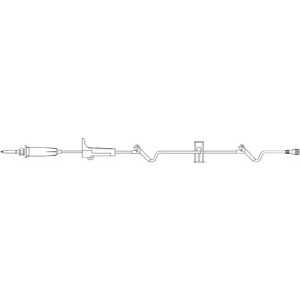 Admin Set, Universal Spike, SAFELINE Injection Sites 6" & 40" Above Distal End, Slide Clamp, 19mL Priming Volume, 91"L, 15 Drops/mL, Latex Free (LF), 50/cs (Rx)