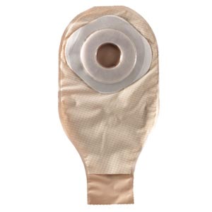 One-Piece Drainable Pouch with Precut Stomahesive Skin Barrier, Tape Collar, 12" Pouch with 1-Sided Comfort Panel, Tail Clip, Opaque, 3/4" Stoma Opening, 20/bx