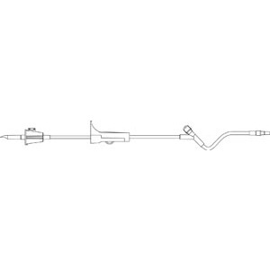 Fluid Transfer Set, Same Features as 356048 But 22"L Built-In Latex Free (LF) Y-Site Medicinal Entry Point & Distal Luer Slip without Needle, 22"L, 50/cs (Rx)