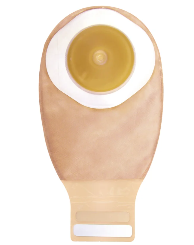 Drainable Pouch, 12", 1-Sided Comfort Panel, Pre-Cut Convex Durahesive Skin Barrier, InvisiClose® Tail Closure, Filter, Transparent, 1" Stoma, 10/bx