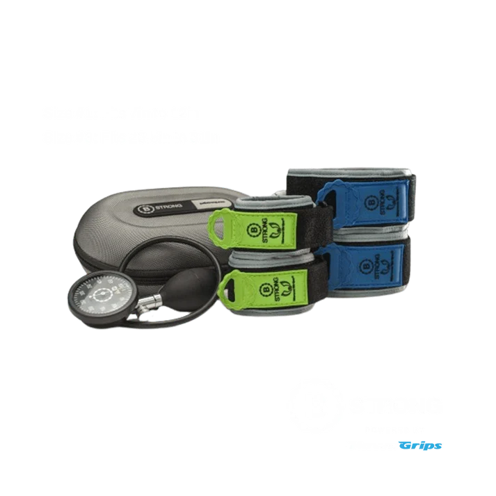 Individual Package Includes: 4 BFR Bands Total (1) Pair Each of Sizes 1 & 3, (1) Hand Pump, (1) Carrying Bag, (1) License to BStrong's Guidance App