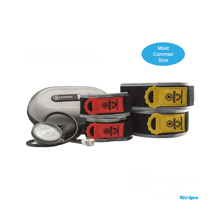 Individual Package Includes: 4 BFR Bands Total (1) Pair Each of Sizes 2 & 4, (1) Hand Pump, (1) Carrying Bag, (1) License to Bstrong's Guidance App