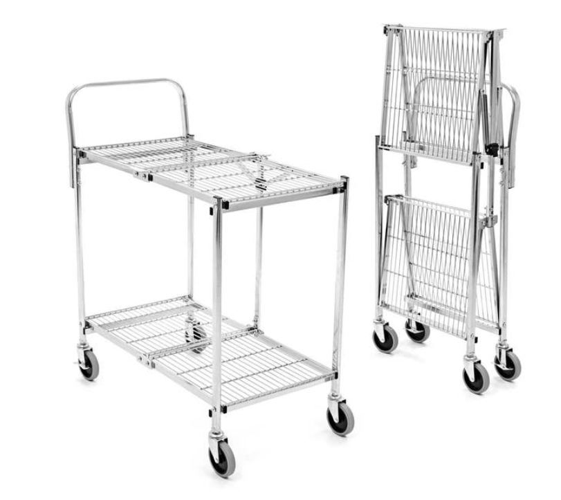 Luxor 2-Shelf Collapsible Wire Utility Cart