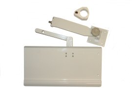 Monitor Support & Full Size Keyboard Tray, w/Dual 8" Pivot Arm, Vertical Post Mounted, White