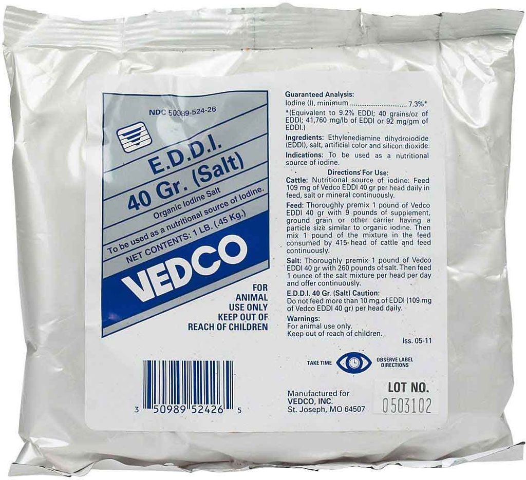 E.D.D.I. 40 Grain Organic Iodine (Salt Base), 1lb