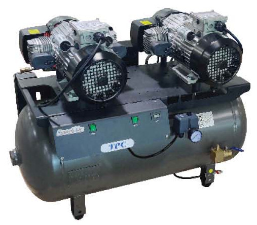 Superb Air Oil-Less Air Compressor, 2 x 2.0 HP motors, 23 Gal, 8-9 User (220V)