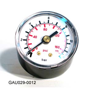 Tuttnauer Pressure Gauge, Air, 0 ~ 12 Bar, 1/8 BSP
