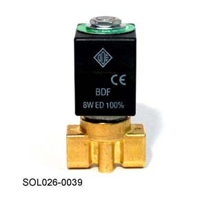 Tuttnauer Valve, Solenoid, 2/2Way Elara 1/4"BSP X 4.5, N.C 8w/24Vac Ode