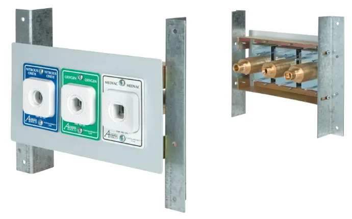 N2O/O2/VAC Chemetron Triple Cabinet Outlet