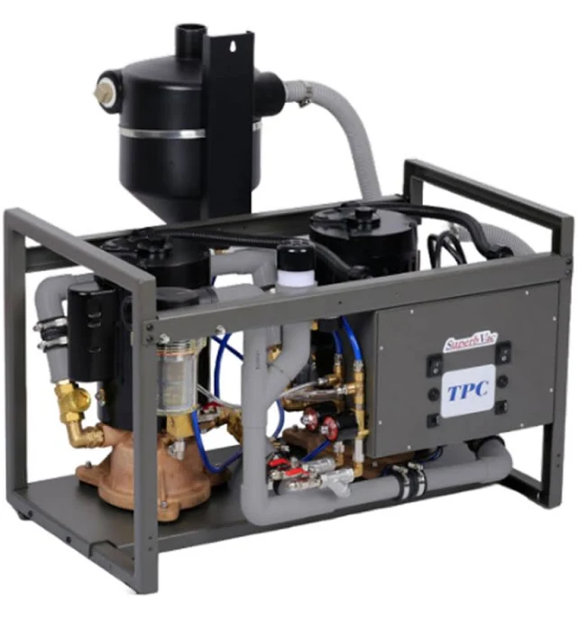 Superb Vac Wet Ring Vacuum, Twin Head, 2 x 1.2 HP motors, 6 User, w A/W Separator, w Water Recycler (230V/60HZ)
