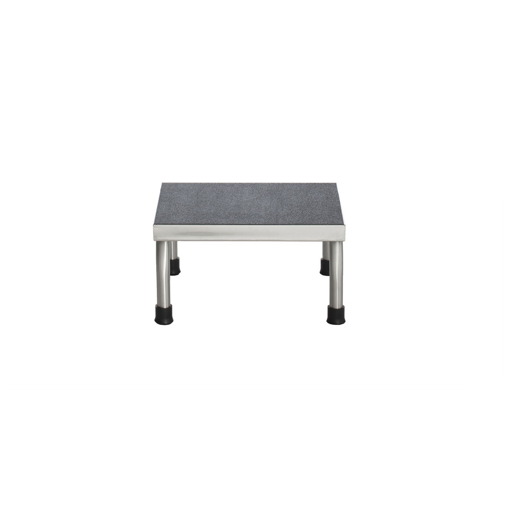 Step Stool, 1-Step, Stainless Steel, 14"W x 7 5/8"H x 10"D