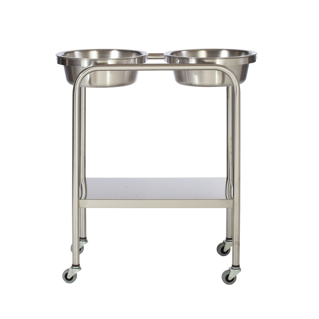 Twin, Basin Stand wiith Shelf, Stainless Steel