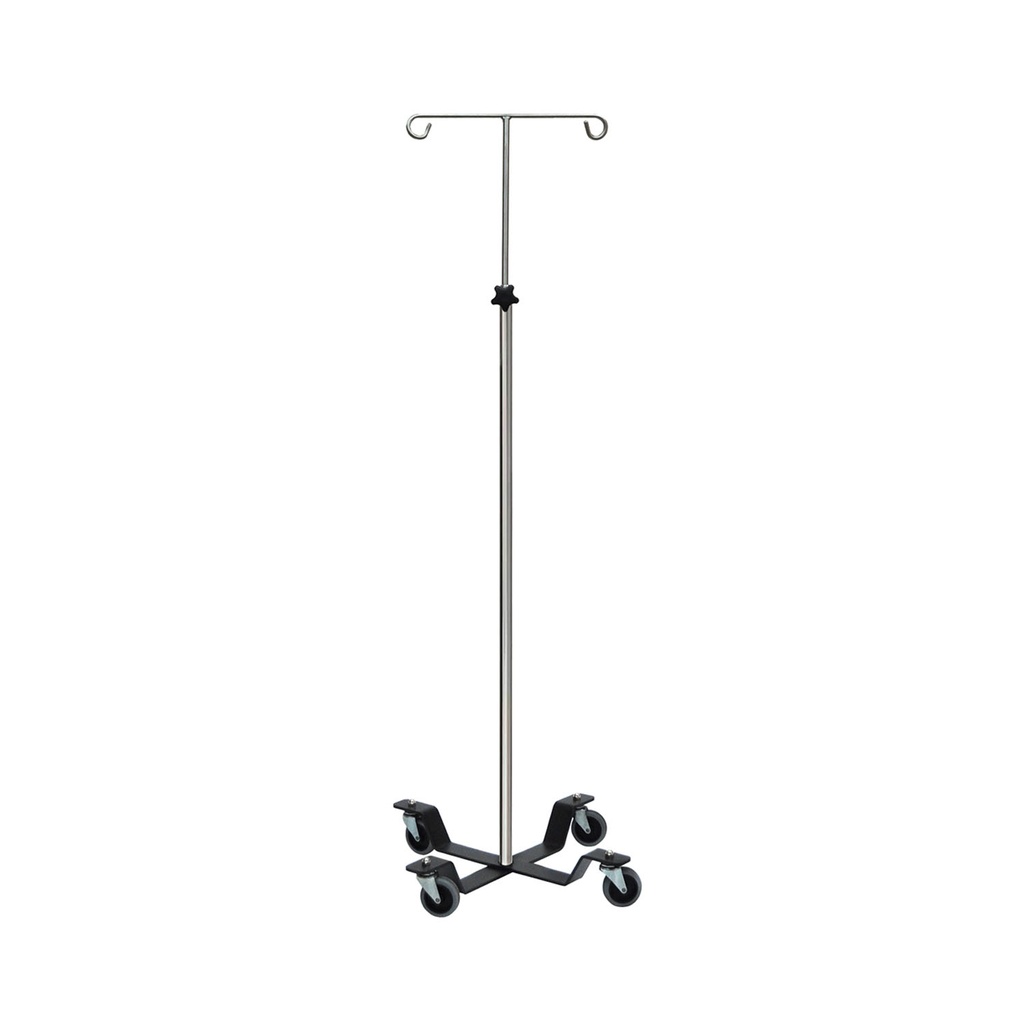 I.V. Pole, Infusion Pump, 2-Hook, Stainless Steel