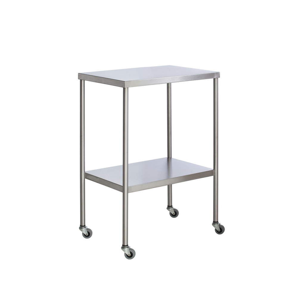 Instrument Table with Shelf, Stainless Steel, 16" x 20"