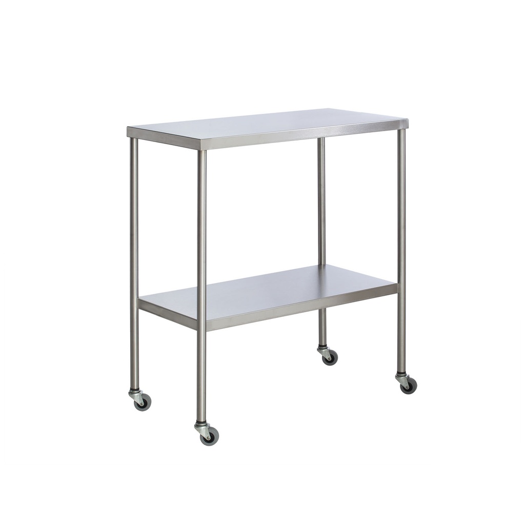 Instrument Table with Shelf, Stainless Steel, 20" x 48"
