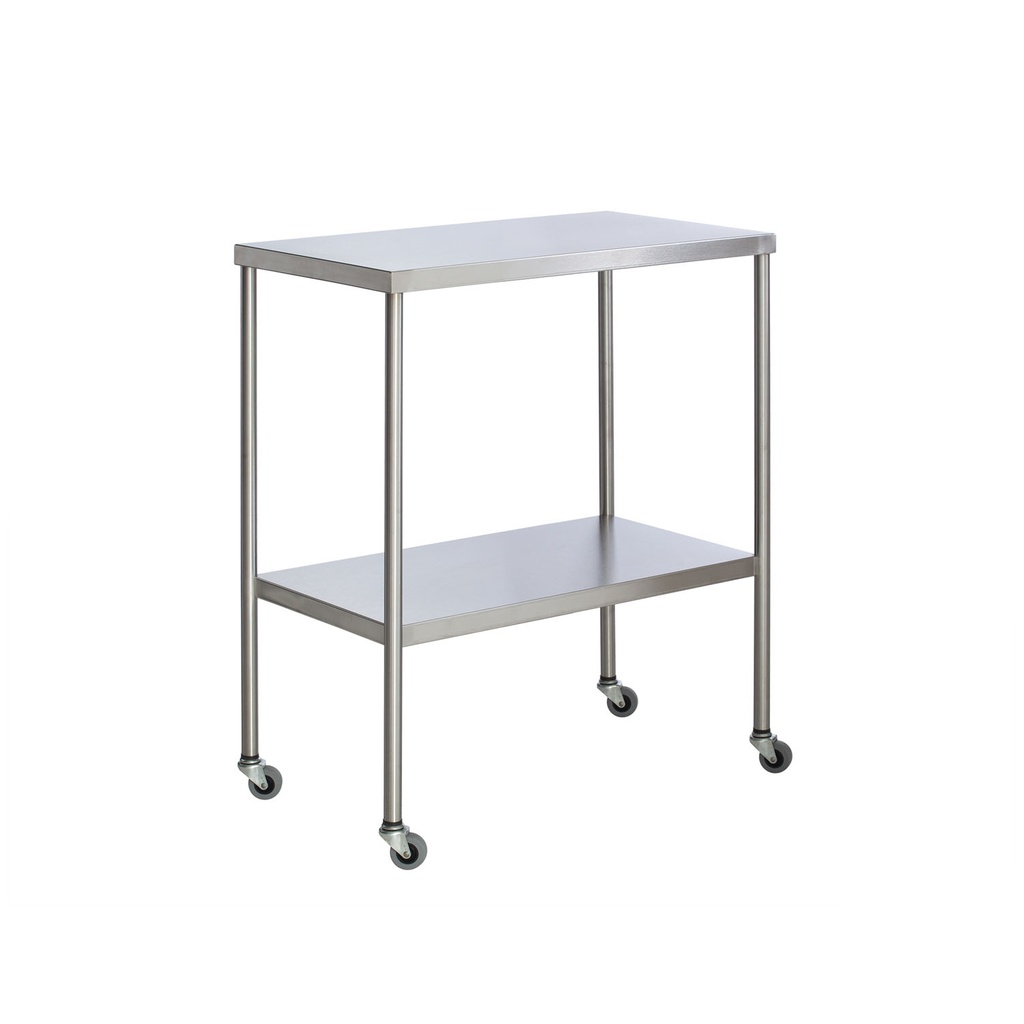 Instrument Table with Shelf, Stainless Steel, 18" x 33"