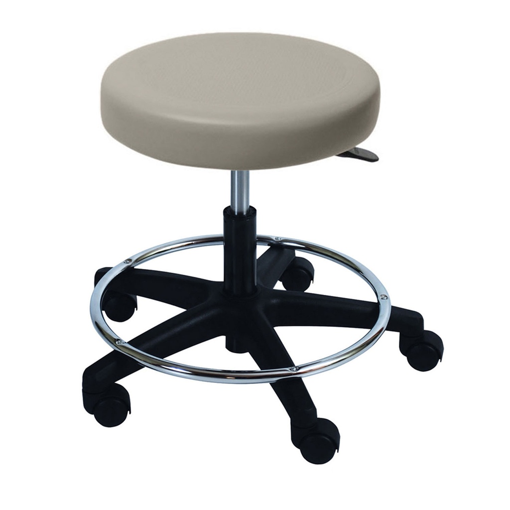 Ultra Comfort Stool with Foot Ring, Air Spring Height Adjustment with Soft Rubber Casters, Seamless Upholstery with PreFixx® Protective Finish for Infection Prevention, Available in 16 Colors