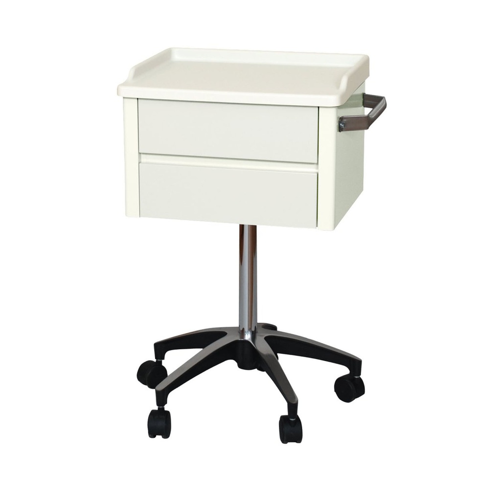 Special Procedure Cart, 6620 with Two Heavy Duty Steel, Easy to Clean Drawers, Stainless Steel Push Handle, Kydex Work Surface with No-Spill Edge, Five Leg Base with 2" Twin Wheel Carpet Casters for Maximum Stability, Quiet White