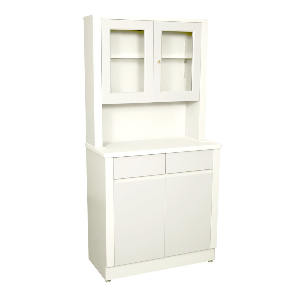 Treatment Cabinet, 6117 with Upper Cabinet Section, Two Door, Two Drawers, One Shelf, 32" W x 65" H x 16.25 D, Quiet White