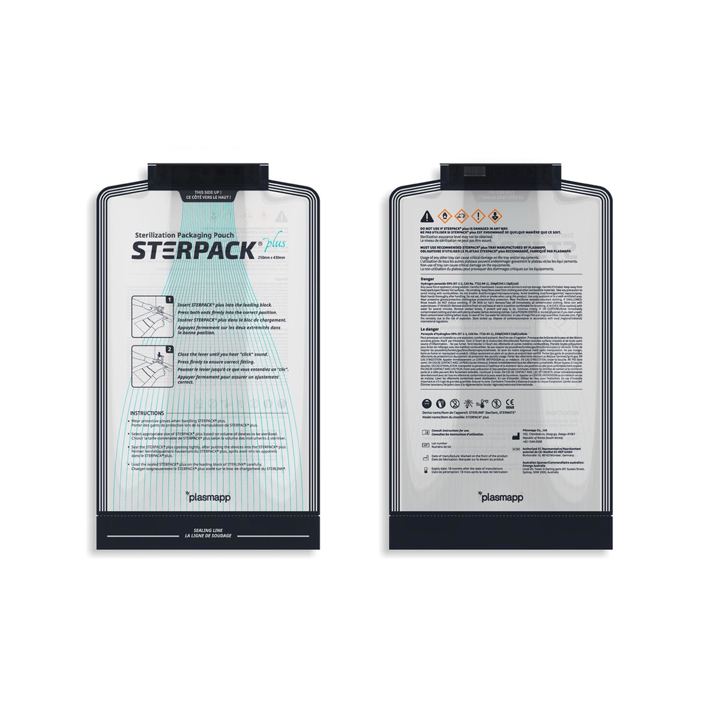 STERPACK(TM) Plus Cassette, Sterilant: Hydrogen Peroxide Pouch Type, Pre-packaged Sealed STERPACK Plus, 30/bx, 8bx/cs