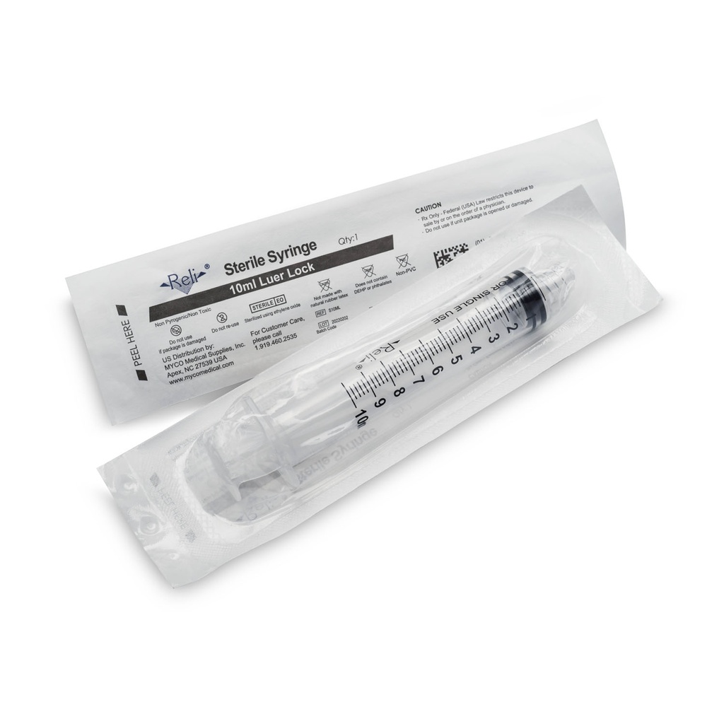 Syringe Only, 10mL, Luer Lock, 100/bx