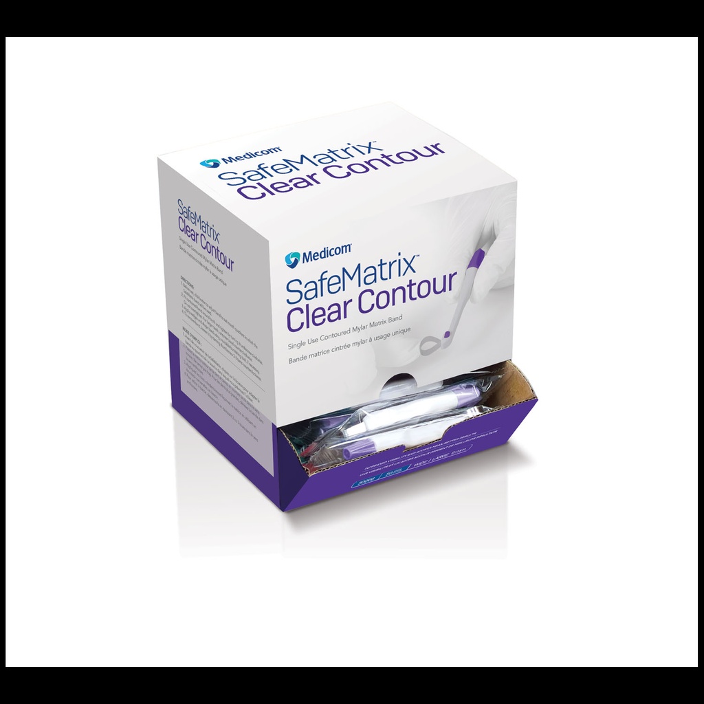 Clear Contour Single-use Matrix Band. Wide, 6mm, Purple, 50 bands/bx