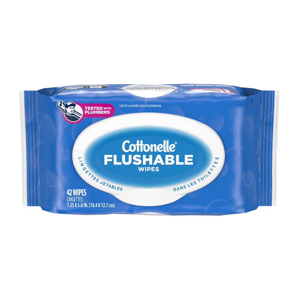 Cleansing Cloths, Flushable, Refill, 42 ct., 12/cs