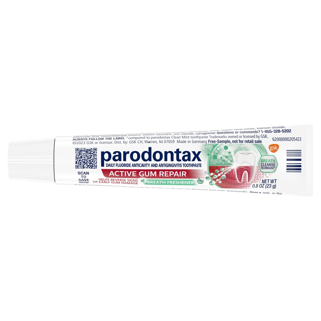 Parodontax Active Gum Repair Breath Freshener Toothpaste, 0.8 oz., 50 cartonless tubes/cs