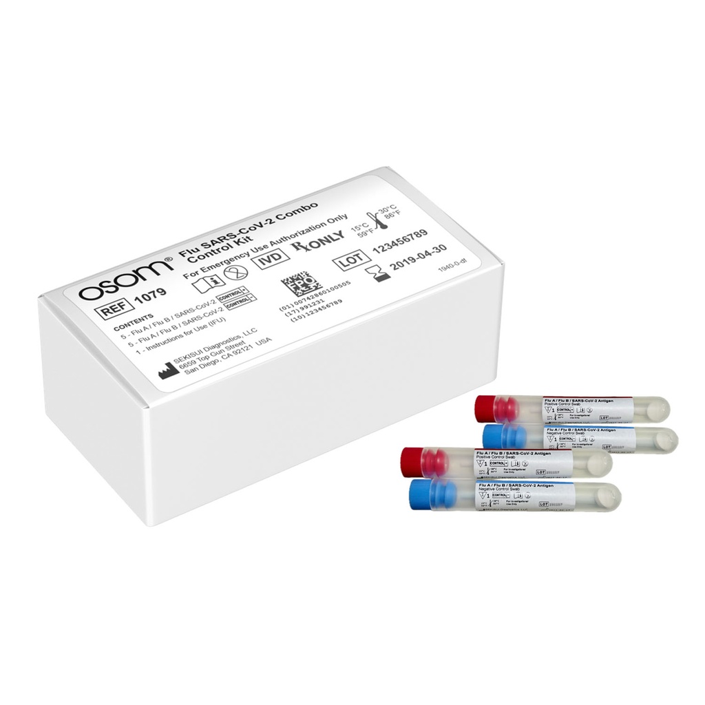 OSOM® Flu Sars-CoV-2 Combo Controls, 10 swabs/kt